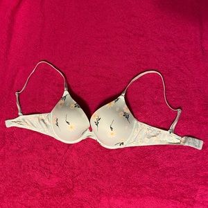 Light Blue Floral PINK Bra